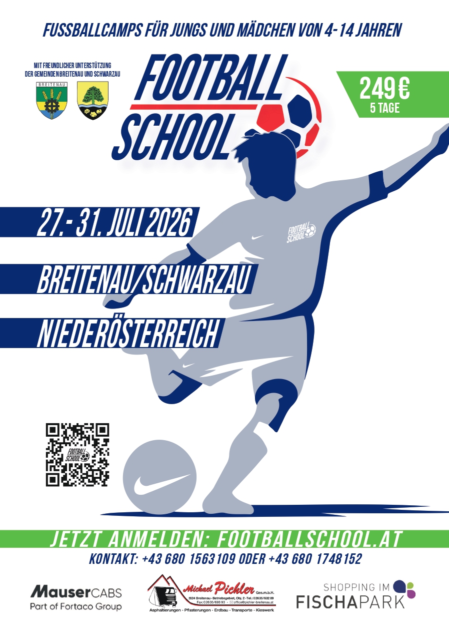 Football School 2026 in Breitenau/Schwarzau – Jetzt anmelden